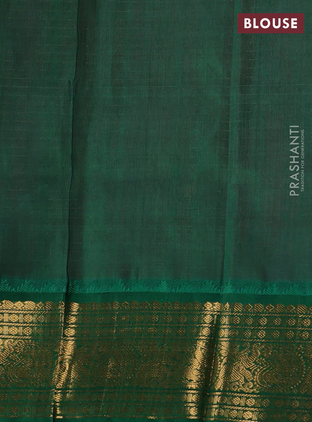 Kuppadam silk cotton saree pink and green with allover zari checked pattern and zari woven border