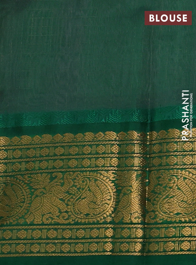 Kuppadam silk cotton saree light pink and green with allover zari checked pattern and zari woven border