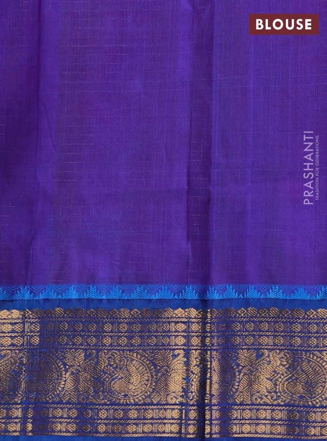 Kuppadam silk cotton saree pink and cs blue with allover zari checked pattern and long zari woven border