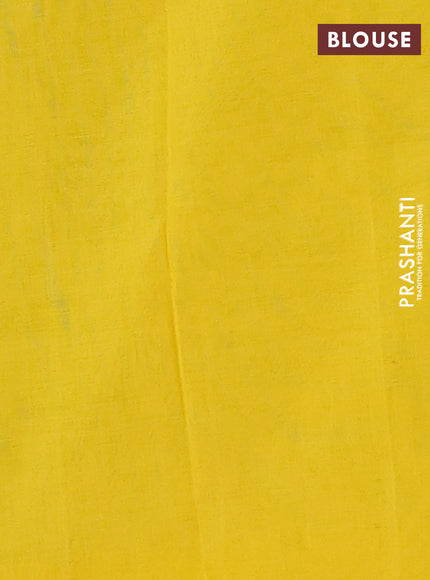 Ikat cotton saree sap green and yellow with allover ikat weaves and simple border
