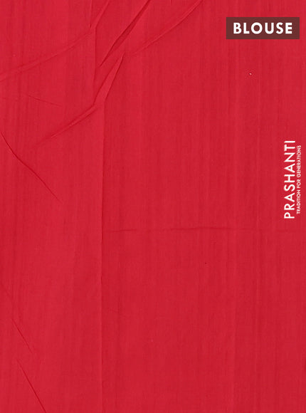 Ikat cotton saree grey and red with allover ikat weaves and ikat woven border