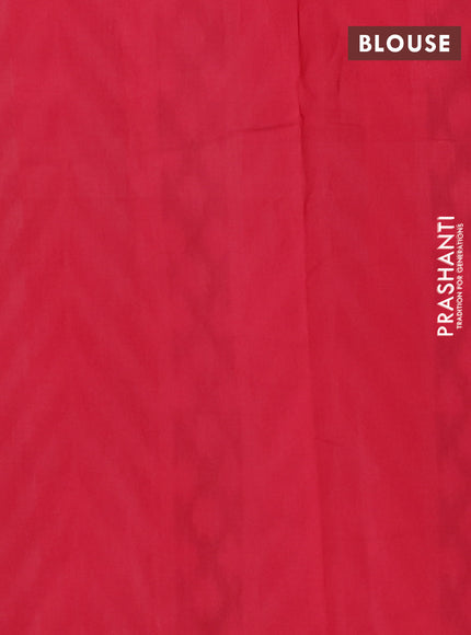 Ikat cotton saree off white and pink with allover ikat weaves and simple border
