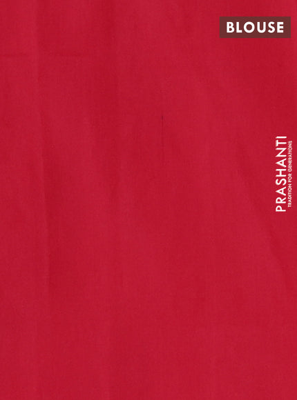 Ikat cotton saree off white and red with allover ikat weaves and simple border