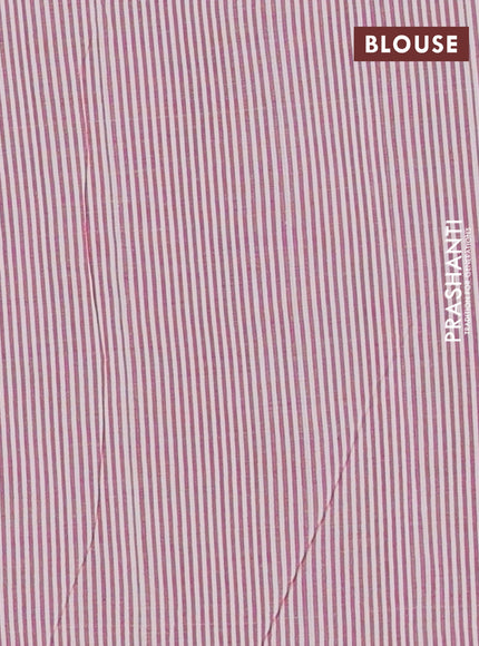 Ikat cotton saree pink and cream with allover ikat weaves and long stripe pattern border