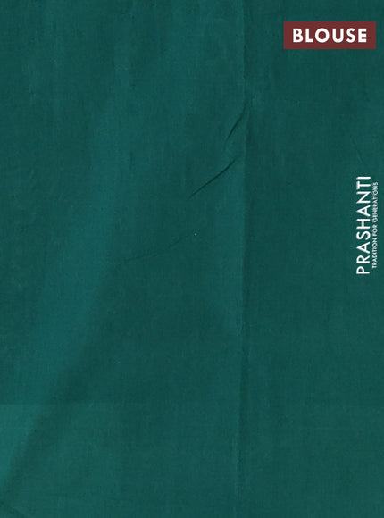 Ikat cotton saree off white and green with allover ikat weaves and ikat woven border