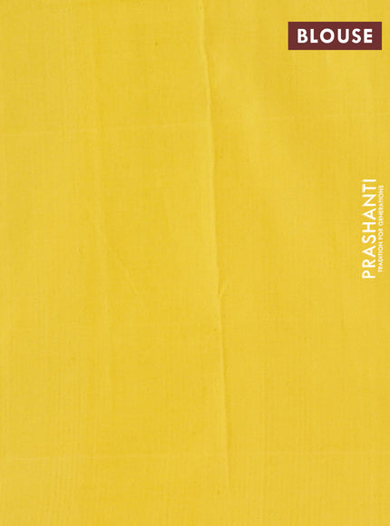 Ikat cotton saree navy blue and yellow with allover ikat weaves and simple border