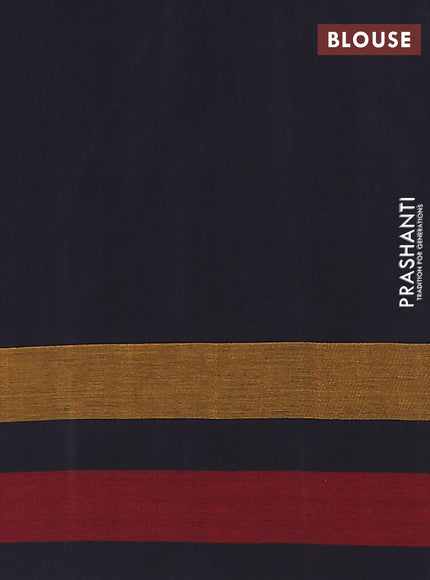 Ikat cotton saree grey and black with plain body and temple design ikat border