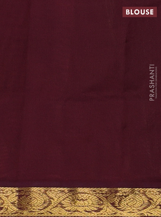 Silk cotton saree peach pink and deep maroon with plain body and zari woven border