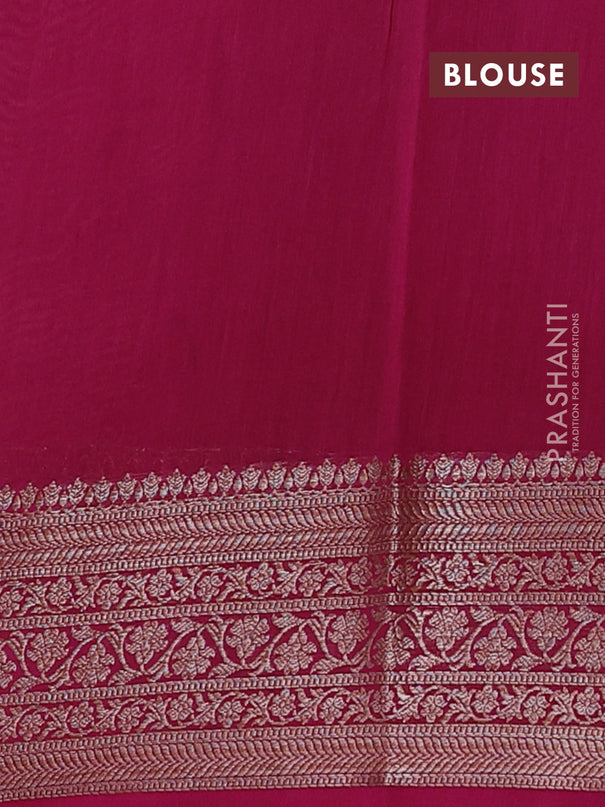 Chanderi silk cotton saree pastel purple and magenta pink with allover prints and banarasi style border