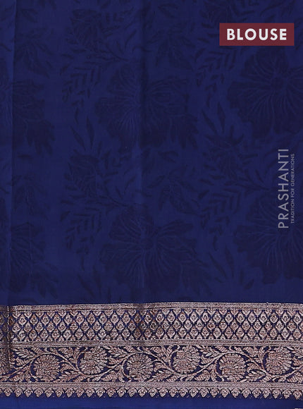 Chanderi silk cotton saree teal green and teal blue with allover prints and banarasi style border