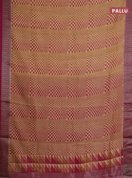 Chanderi silk cotton saree pink with allover geometric prints and banarasi style border