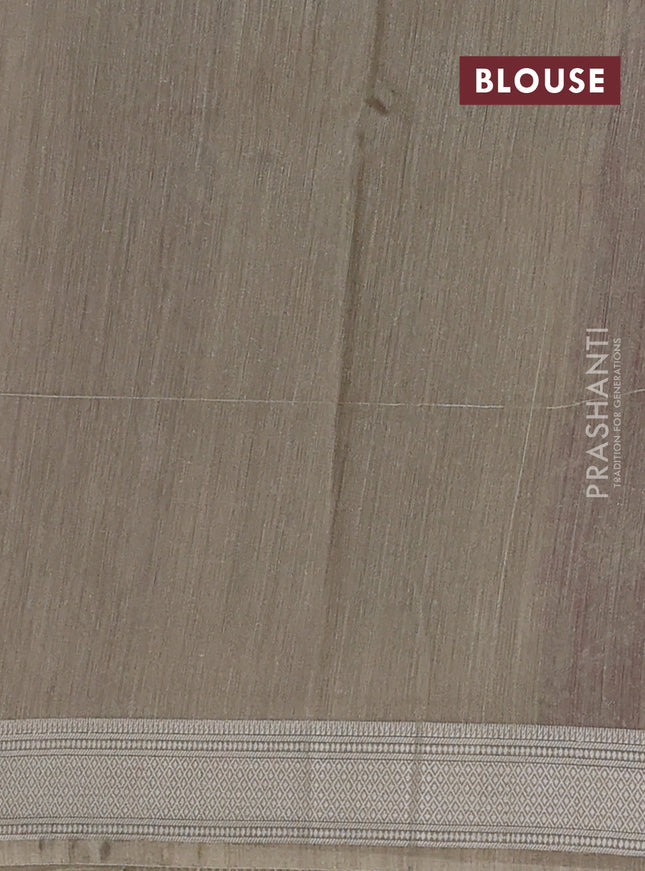 Chanderi silk cotton saree magenta pink and pastel green with allover paisley prints and woven border