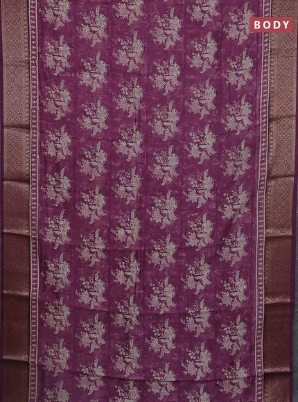 Chanderi silk cotton saree mauve pink with allover butta prints and banarasi style border