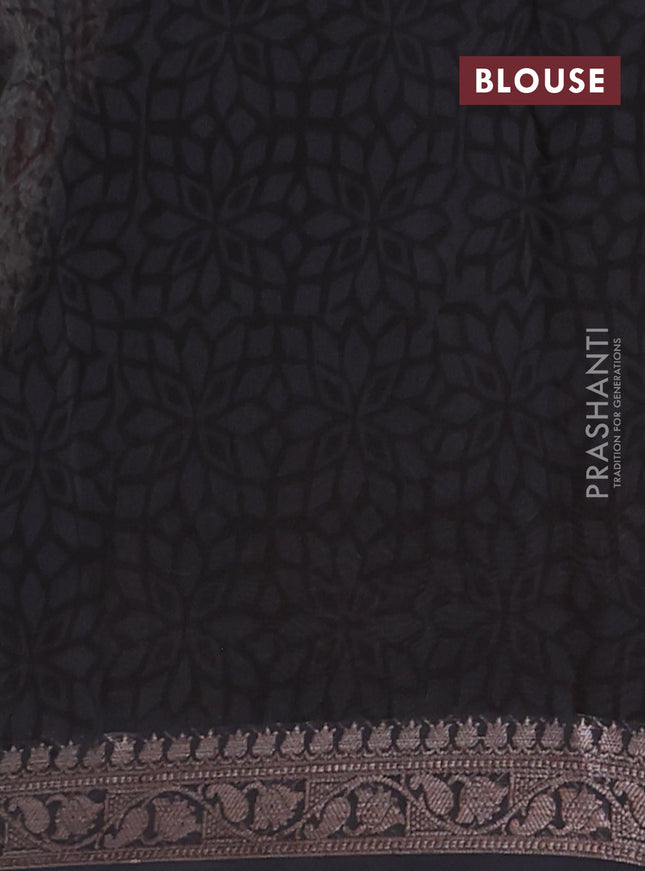 Chanderi silk cotton saree red and black with allover paisley prints and banarasi style border