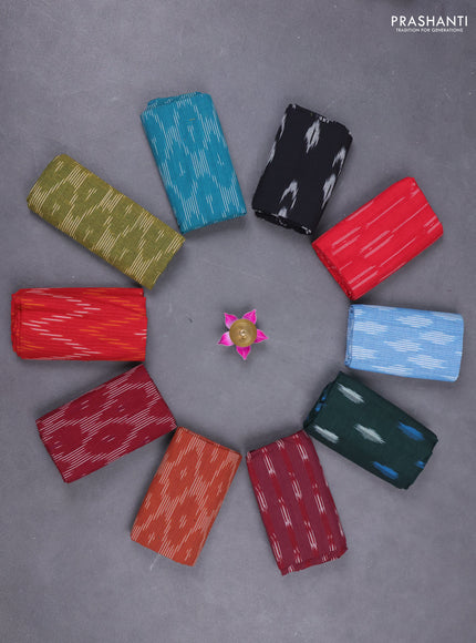 Ikat cotton blouse bits multi colour and multi design pack of 10