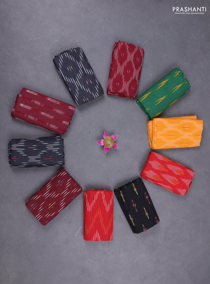 Ikat cotton blouse bits multi colour and multi design pack of 10