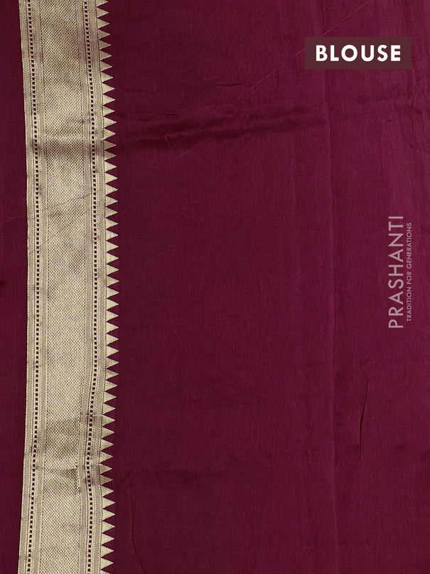 Dola silk saree deep maroon with allover shikarga weaves and zari woven border