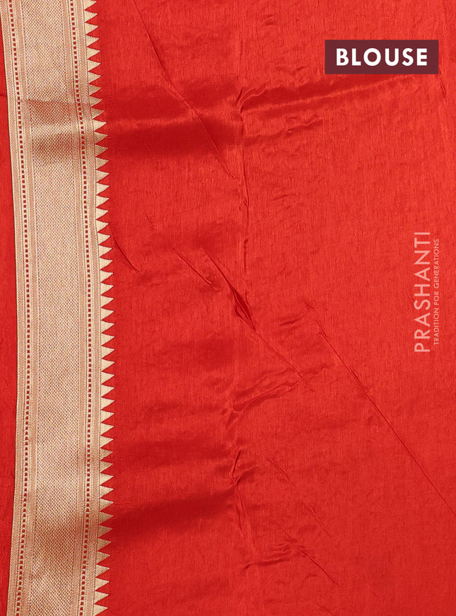 Dola silk saree red with allover shikarga weaves and zari woven border