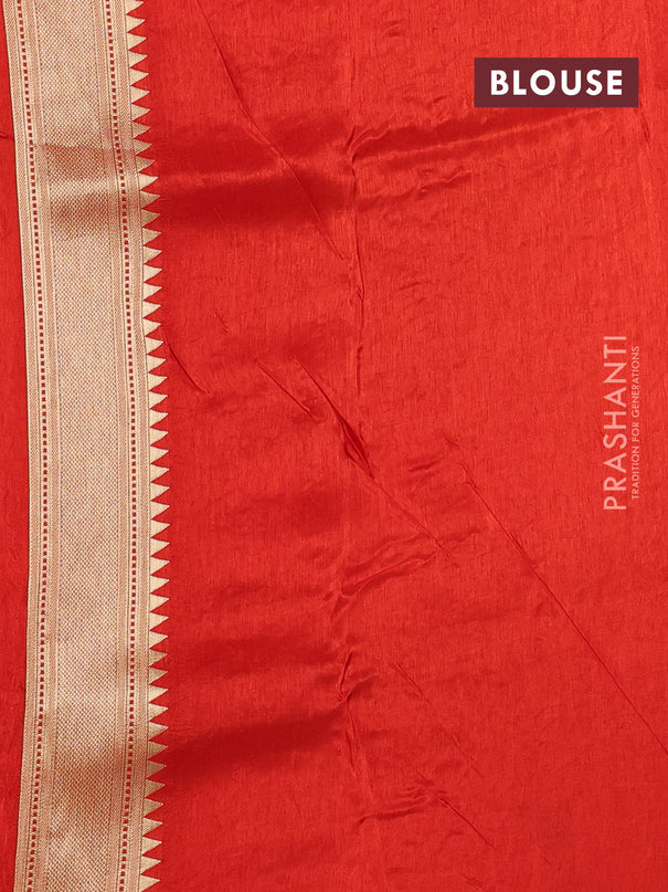 Dola silk saree red with allover shikarga weaves and zari woven border