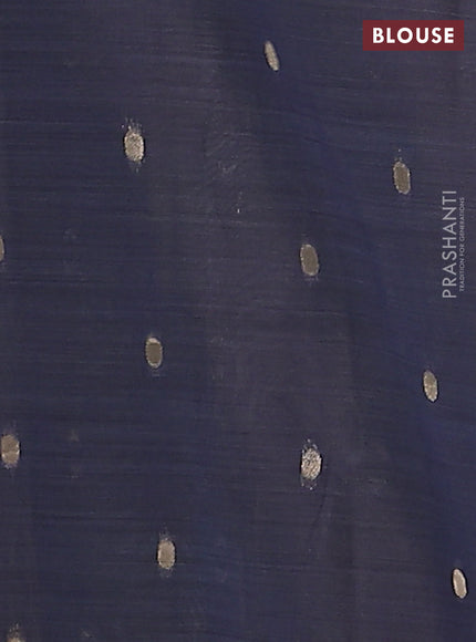 Jamdhani cotton saree blue shade and navy blue with thread & zari woven buttas and thread weaving pallu