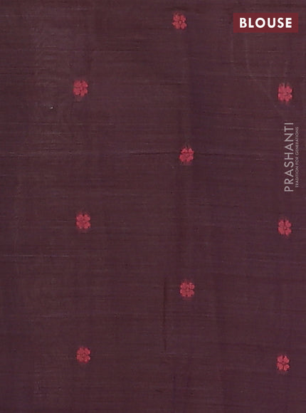 Jamdhani cotton saree sandal and wine shade with thread woven buttas and thread weaving pallu
