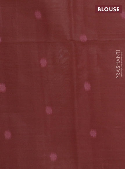 Jamdhani cotton saree beige and wine shade with thread woven buttas and thread weaving pallu