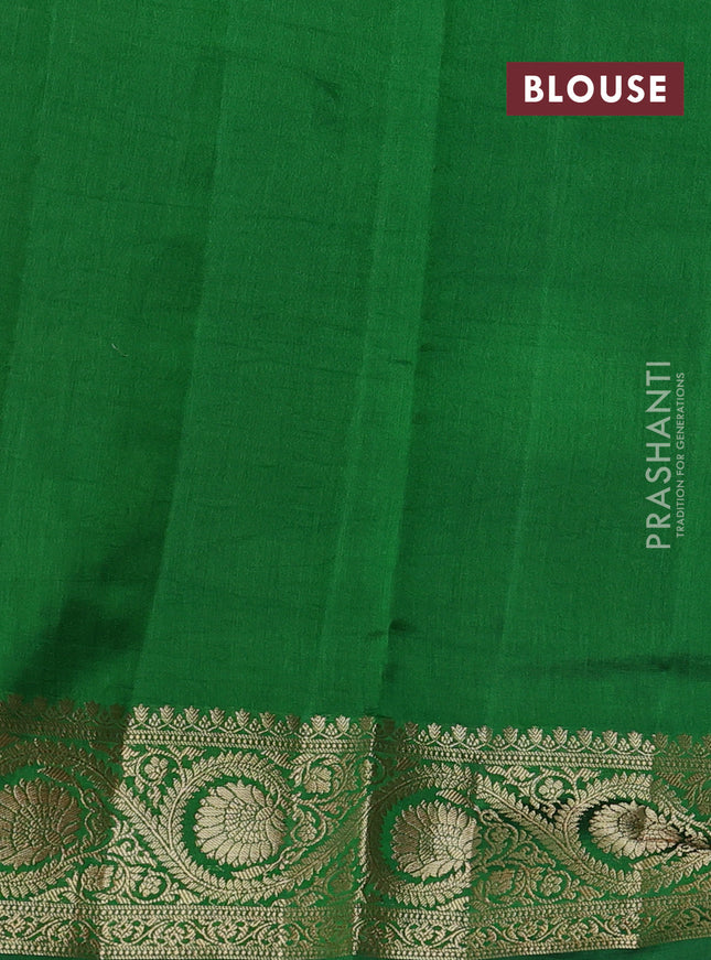 Chiniya silk saree purple and green with thread & zari woven floral buttas and woven border