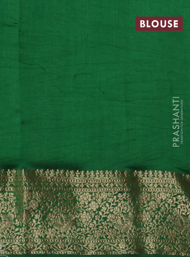 Chiniya silk saree magenta pink and green with thread & zari woven floral buttas and woven border