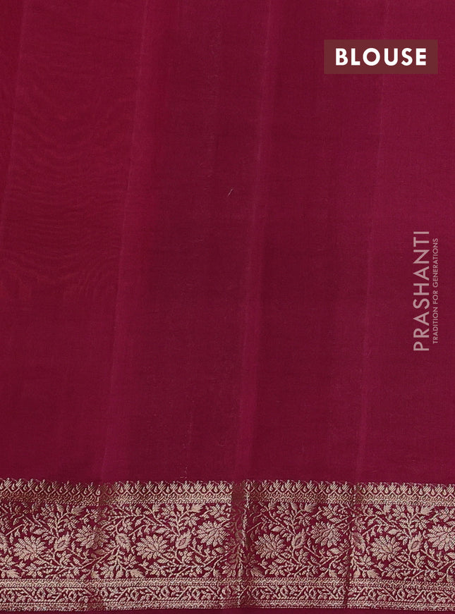 Chiniya silk saree orange and wine shade with thread & zari woven buttas and woven border