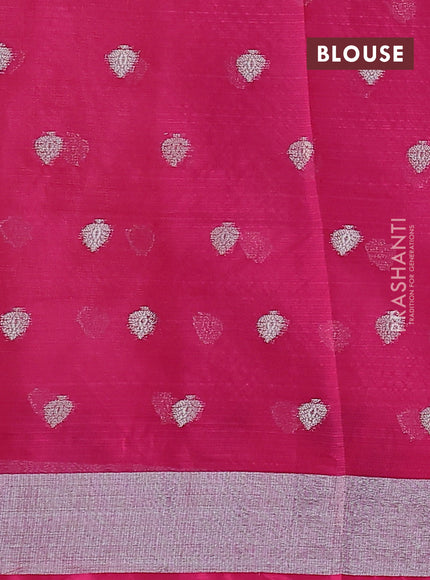Cotton tissu zari kota saree pastel pink and pink with allover zari weaves and floral thread woven border