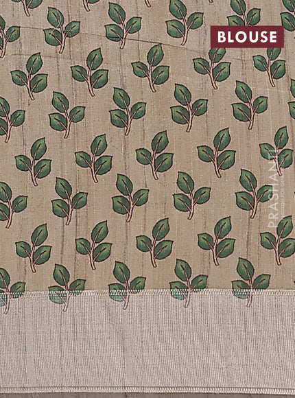 Semi dupion saree wine shade with allover zari checks pattern and madhubani printed pallu & blouse