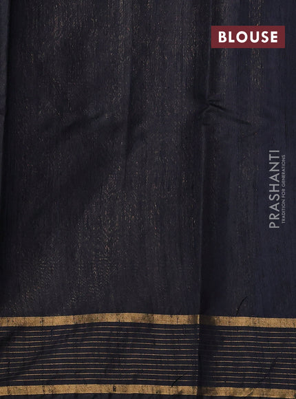 Pure dupion silk saree cs blue and jamun with zari woven buttas and zari woven border