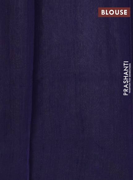 Pure dupion silk saree cs blue and navy blue with zari stripe pattern and temple design woven border