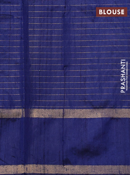 Pure dupion silk saree maroon and navy blue with allover zari woven checked pattern and rettapet zari woven border