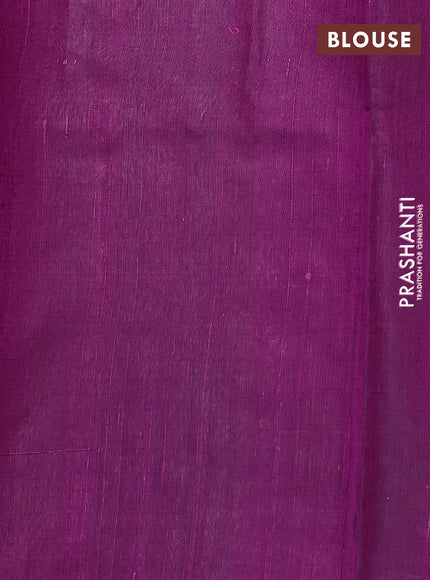 Pure dupion silk saree purple with plain body and zari woven border