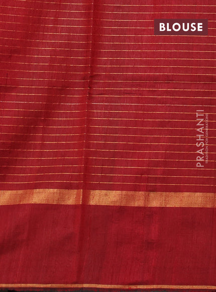 Pure dupion silk saree beige and maroon with allover zari woven checked pattern and silver & gold zari woven butta border