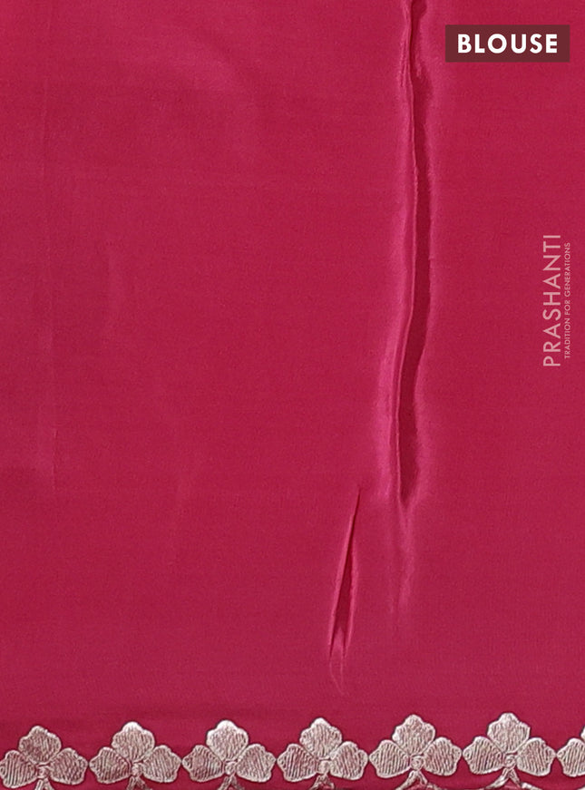 Pure organza silk saree pink with convent embroidery and embroidered border