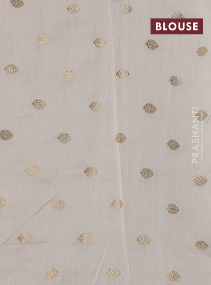 Pure organza silk saree off white with allover zari stripe pattern & zardosi work and zari woven piping border
