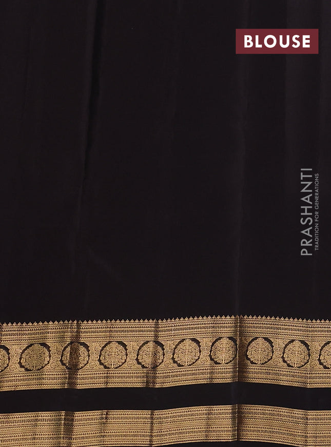 Kanchipuram silk saree rustic orange and coffee brown with plain body and rettapet zari woven border