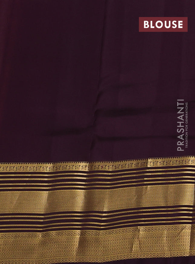 Kanchipuram silk saree rustic orange and wine shade with zari woven buttas and long zari woven border