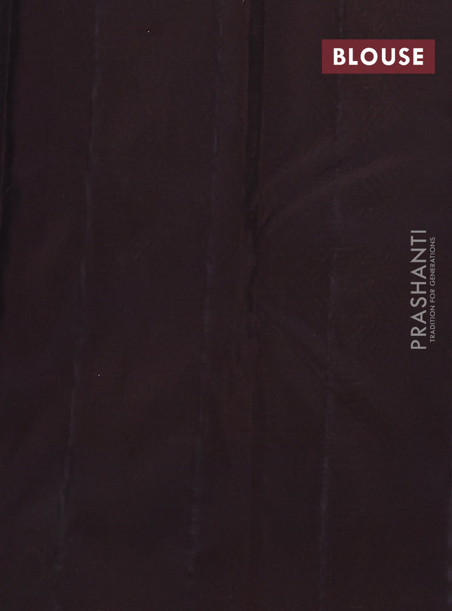 Kanchipuram silk saree rustic orange and coffee brown with zari woven buttas and zari woven korvai border