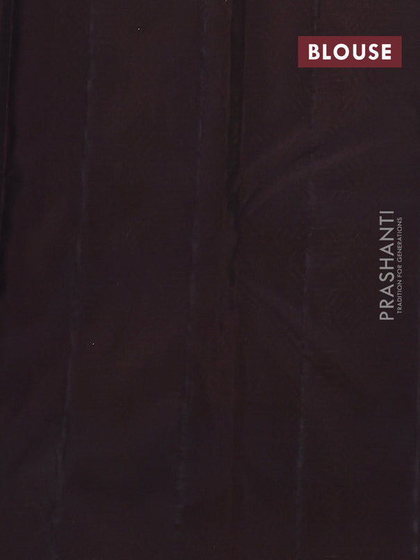 Kanchipuram silk saree rustic orange and coffee brown with zari woven buttas and zari woven korvai border