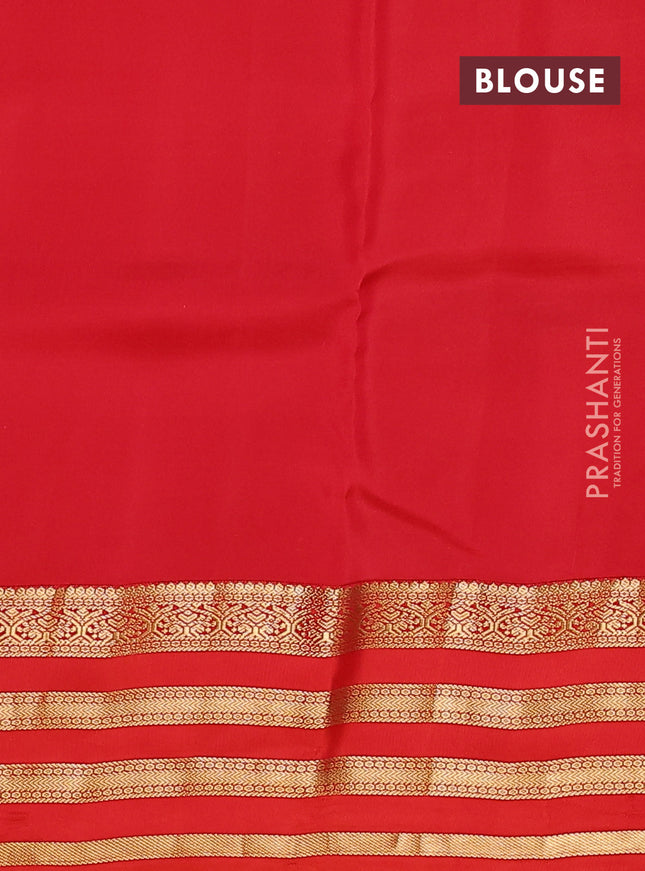 Kanchipuram silk saree green and orange with zari woven buttas and zari woven korvai border