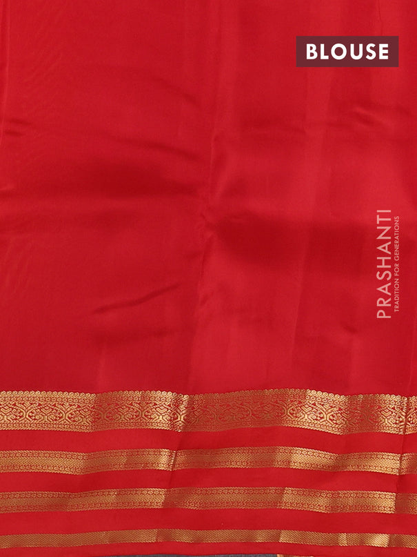 Kanchipuram silk saree yellow and orange with zari woven buttas and zari woven korvai border