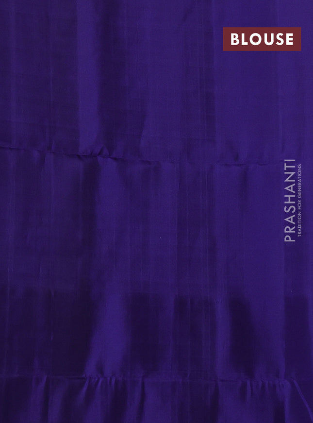 Pure soft silk saree blue with plain body and long thread woven warli design border