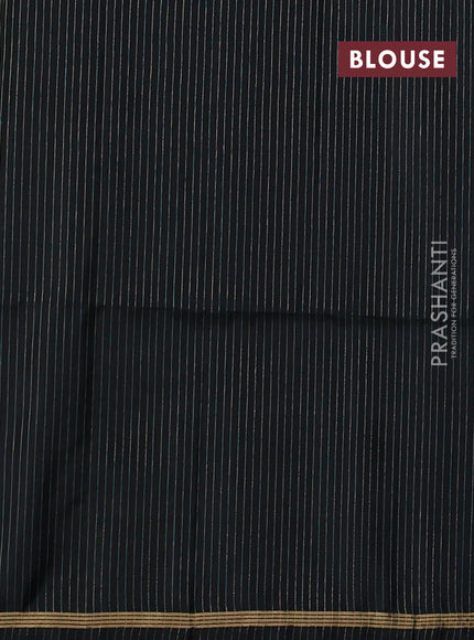 Pure soft silk saree lime green and black with allover jute finish and small zari woven border