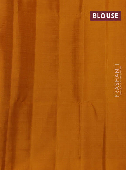Pure soft silk saree teal blue and dark mustard with allover small checks & silver zari buttas and simple border