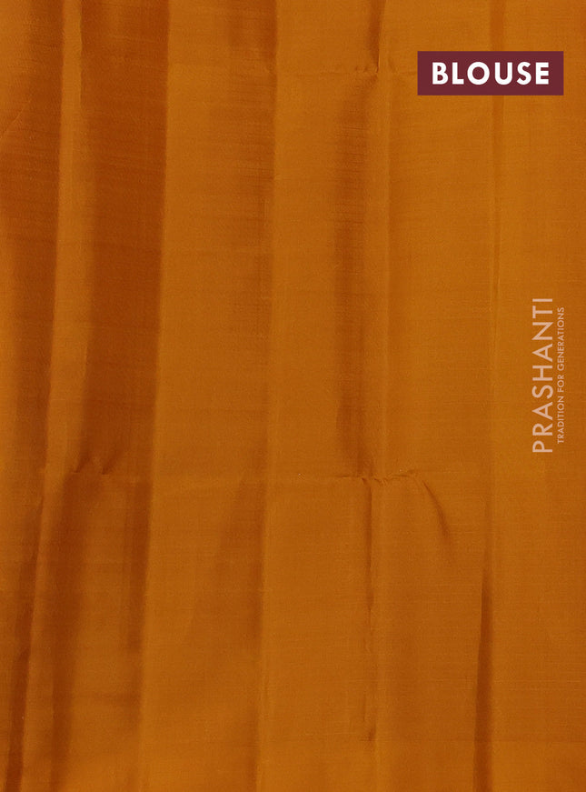 Pure soft silk saree teal blue and dark mustard with allover small checks & silver zari buttas and simple border