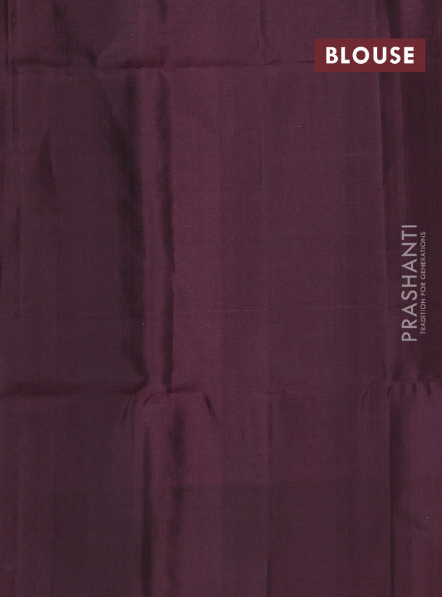 Pure soft silk saree pastel purple and deep maroon with allover self emboss jacquard and silver zari woven butta border