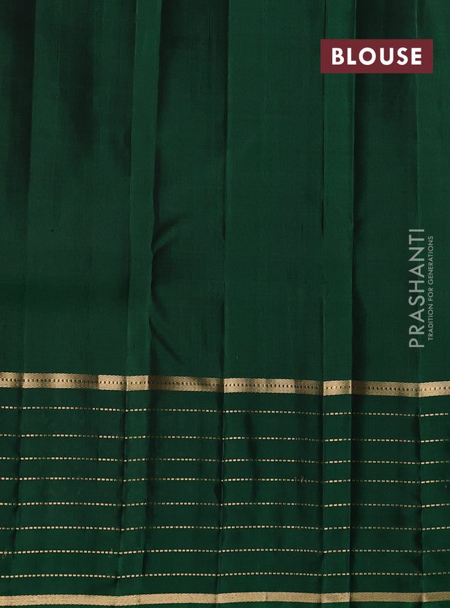 Pure soft silk saree pastel grey and green with zari woven buttas and long zari woven checked border